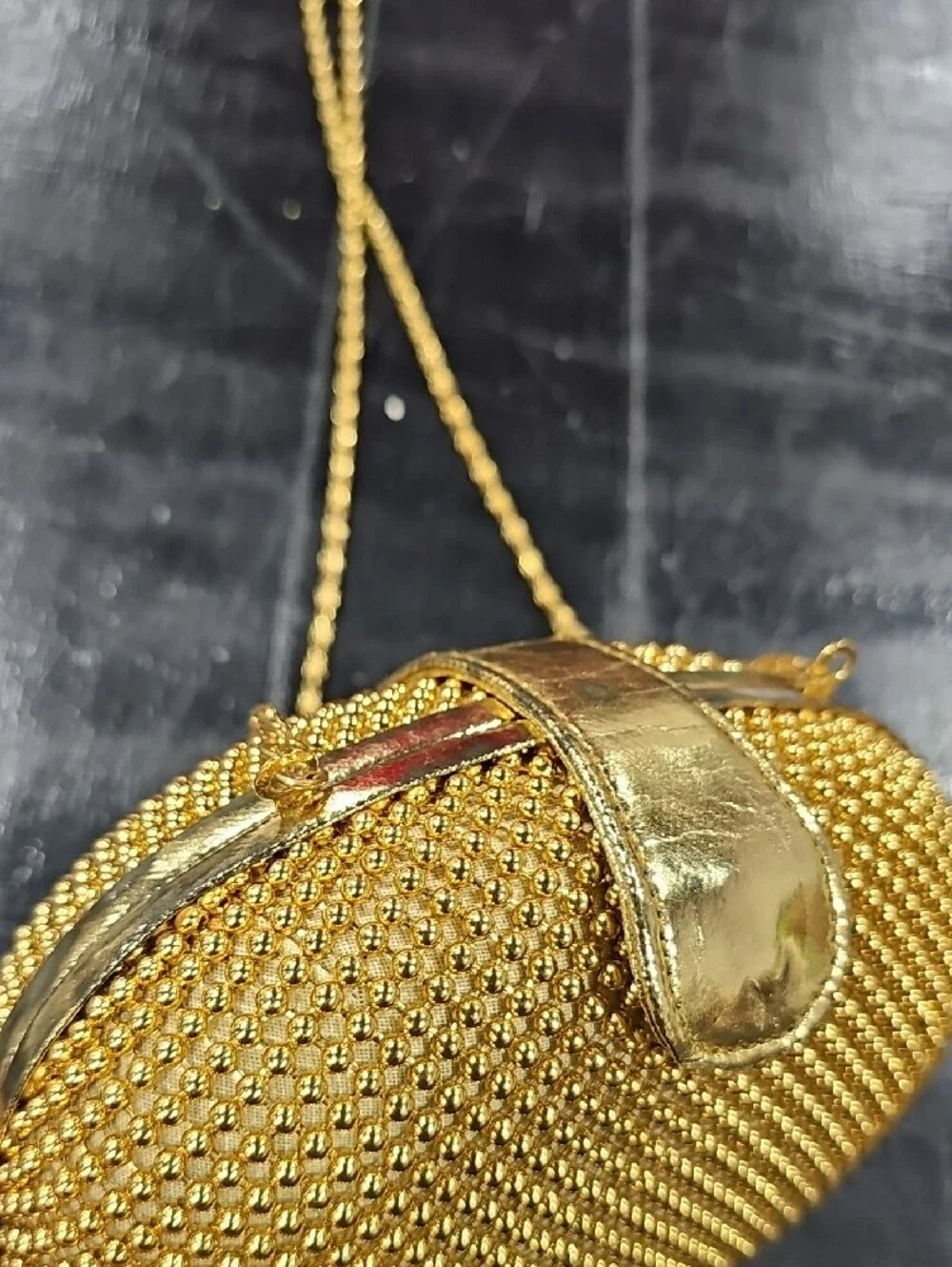 Gold Beaded Oval Evening Clutch - Women Bags